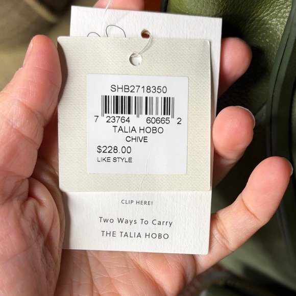 NWT Fossil Talia hobo comes with wallet chive Suede & Leather Shoulder Hobo Bag - Picture 4 of 14